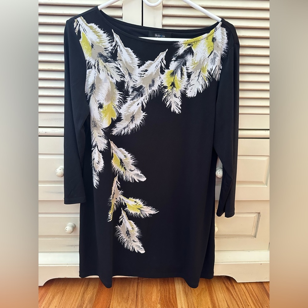 Style and Co. Black Shift Dress. New with Tags. Petite Large